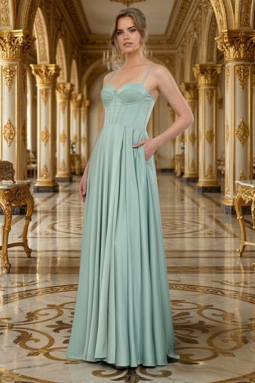 Adora Design 3301 Chiffon Lace-Up Corset A-Line Long Prom Dress