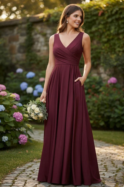 Royal Blue Bridesmaid Dresses-Inexpensive Lenovia 5242 A-line Shiny Long