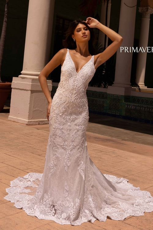 Primavera Couture 11101 Lace Bridal Gown Long Wedding Dress