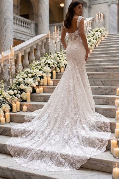 Primavera Couture 11107 Long Bridal Gown Floral Lace Wedding Dress