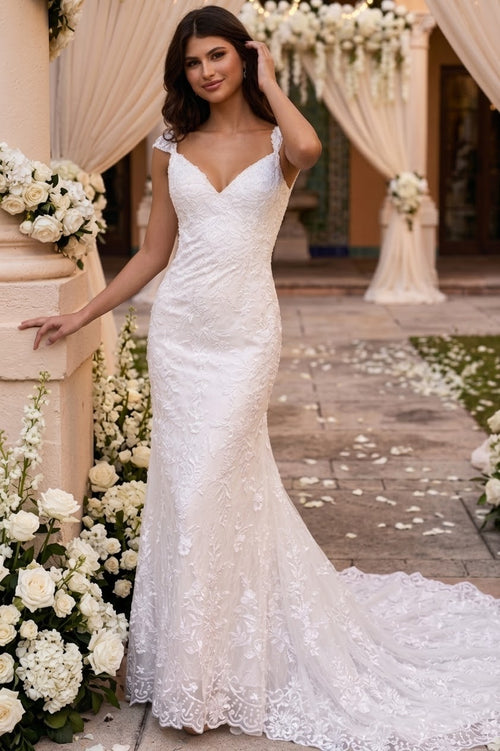 Primavera Couture 11107 Long Bridal Gown Floral Lace Wedding Dress
