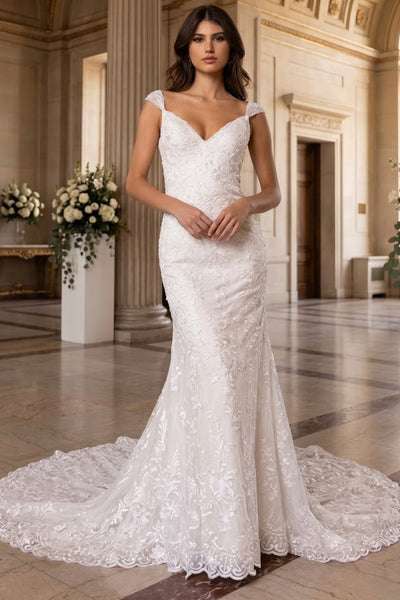 Primavera Couture 11107 Long Bridal Gown Floral Lace Wedding Dress