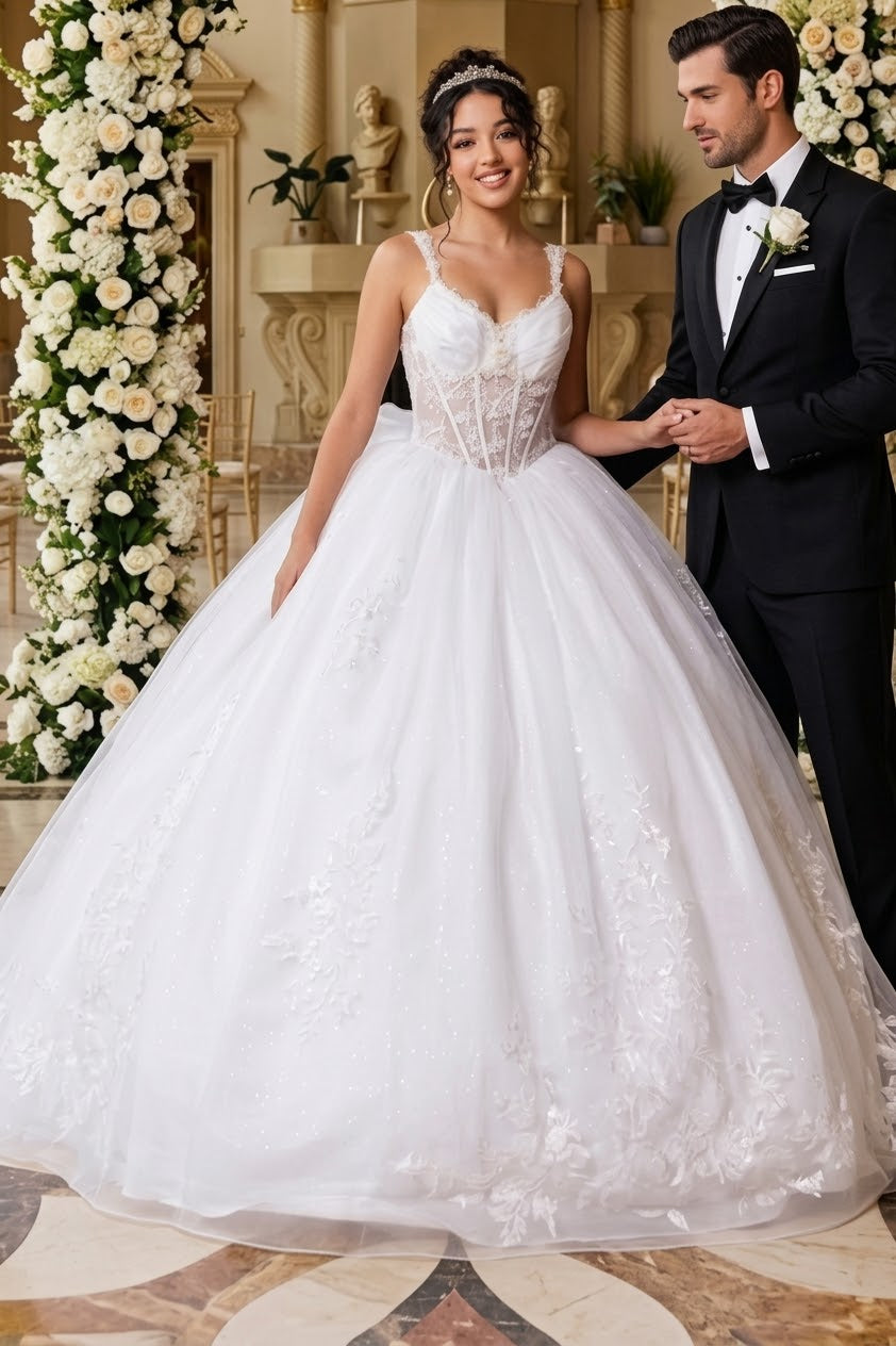 white masquerade ball dresses Wedding Masquerade Ball Gown By Layla K LK269