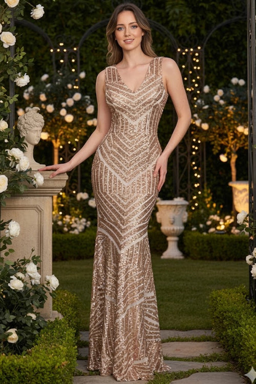 Rose Gold Bridesmaid Dresses-Inexpensive Lenovia USA 5150 Mermaid Long