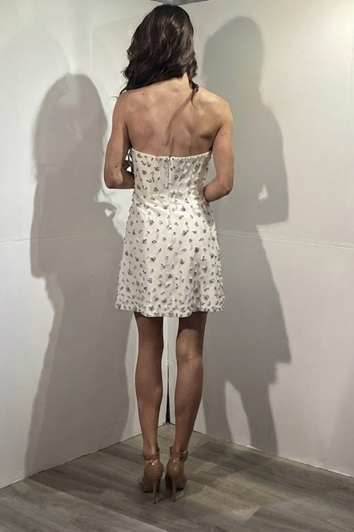 Strapless Floral Mini Dress Fit & Flare Short Party Dress for Events & Homecoming by Jovani 51615