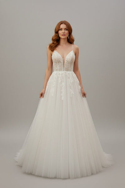 3D Floral A-line Dress by Elizabeth KGL3013