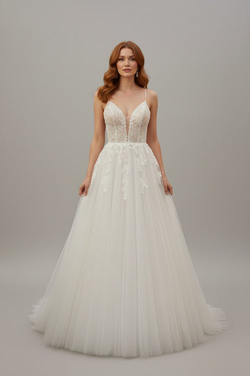 3D Floral A-line Dress by Elizabeth KGL3013