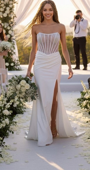 Bridal Dress Mermaid Beaded Pageant Gown By Amelia Couture 3042