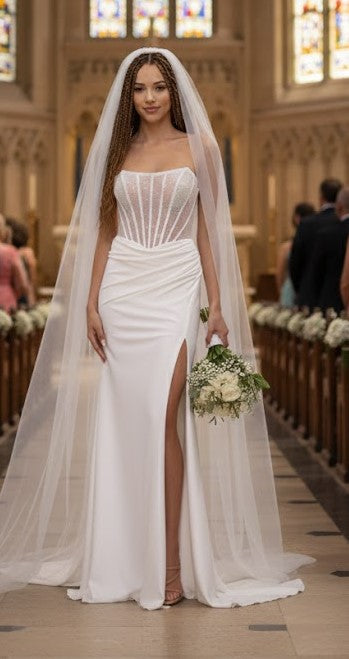 Bridal Dress Mermaid Beaded Pageant Gown By Amelia Couture 3042