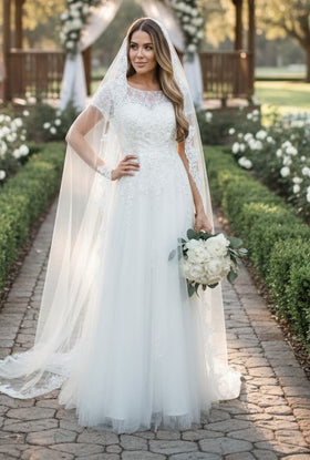 Eva USA 5261 Long Bridal Gown A-Line Applique Wedding Dress