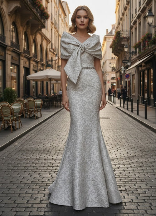 Terani Couture 1921M0726 Prom Red Carpet Trumpet Sleeveless Long Formal Jacquard Dress