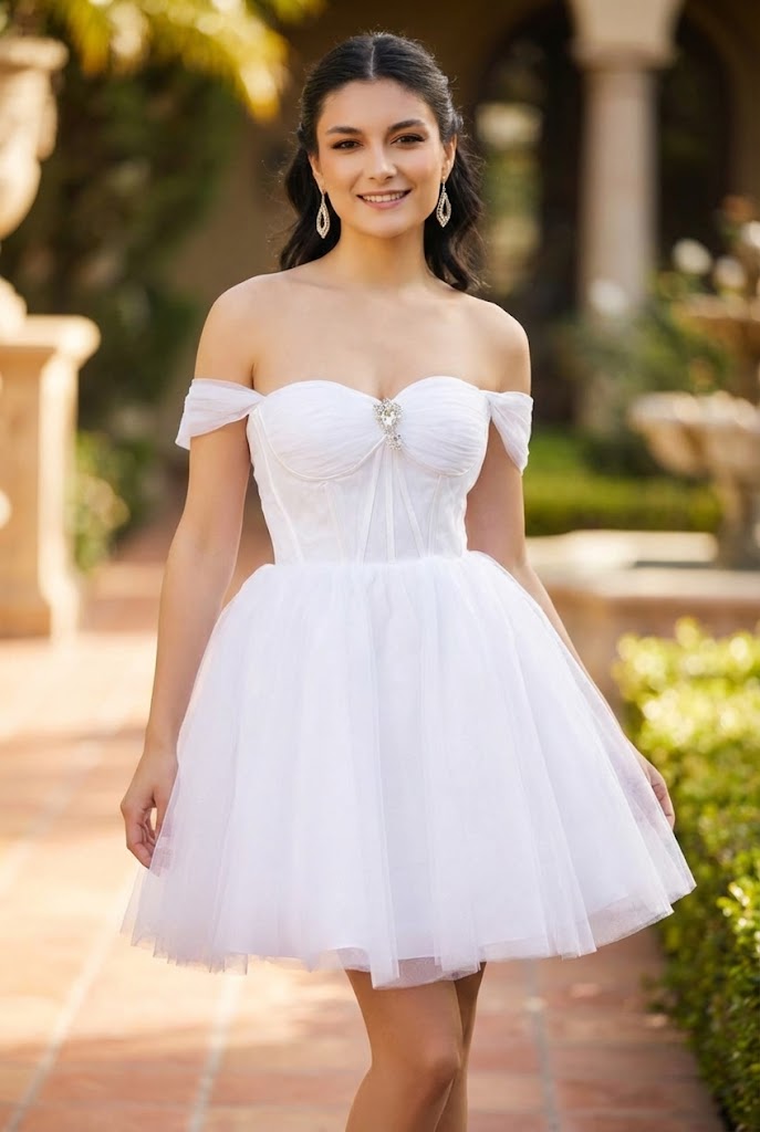 Cocktail Sweetheart Off The Shoulder A-Line Dress