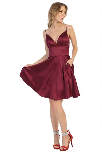 Vintage Dress Style Retro Outfit in Burgundy By MQ1770