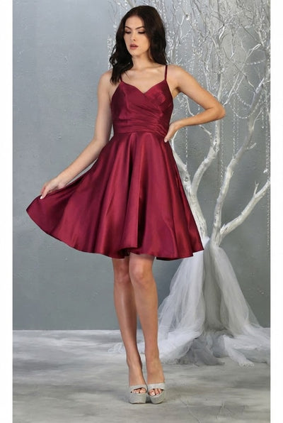 A Line Spaghetti Strap Short Cocktail Dress