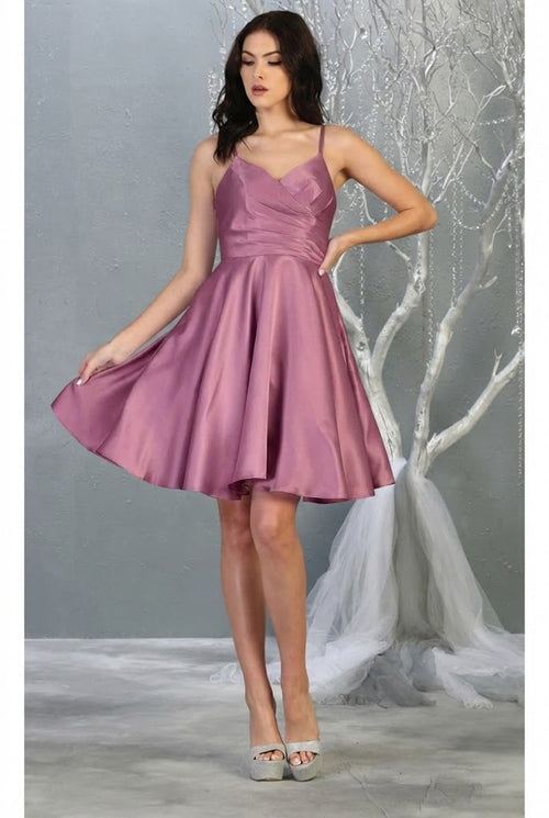 A Line Spaghetti Strap Short Cocktail Dress