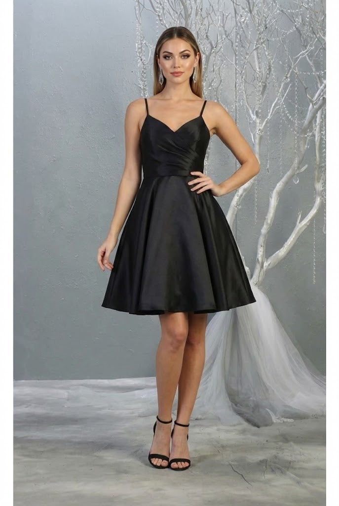 A Line Spaghetti Strap Short Cocktail Dress