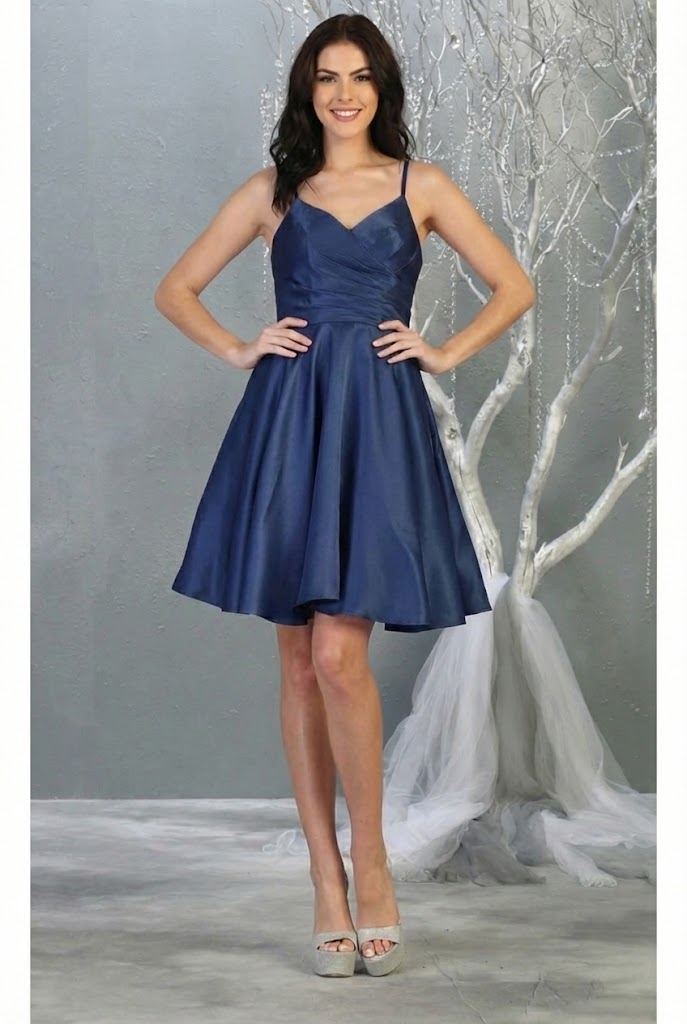 A Line Spaghetti Strap Short Cocktail Dress