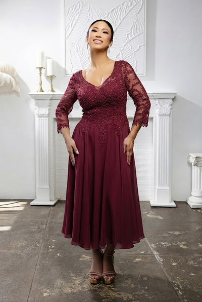 Mother Of The Groom V-Neck A-Line Cocktail Dress By May Queen MQ2108