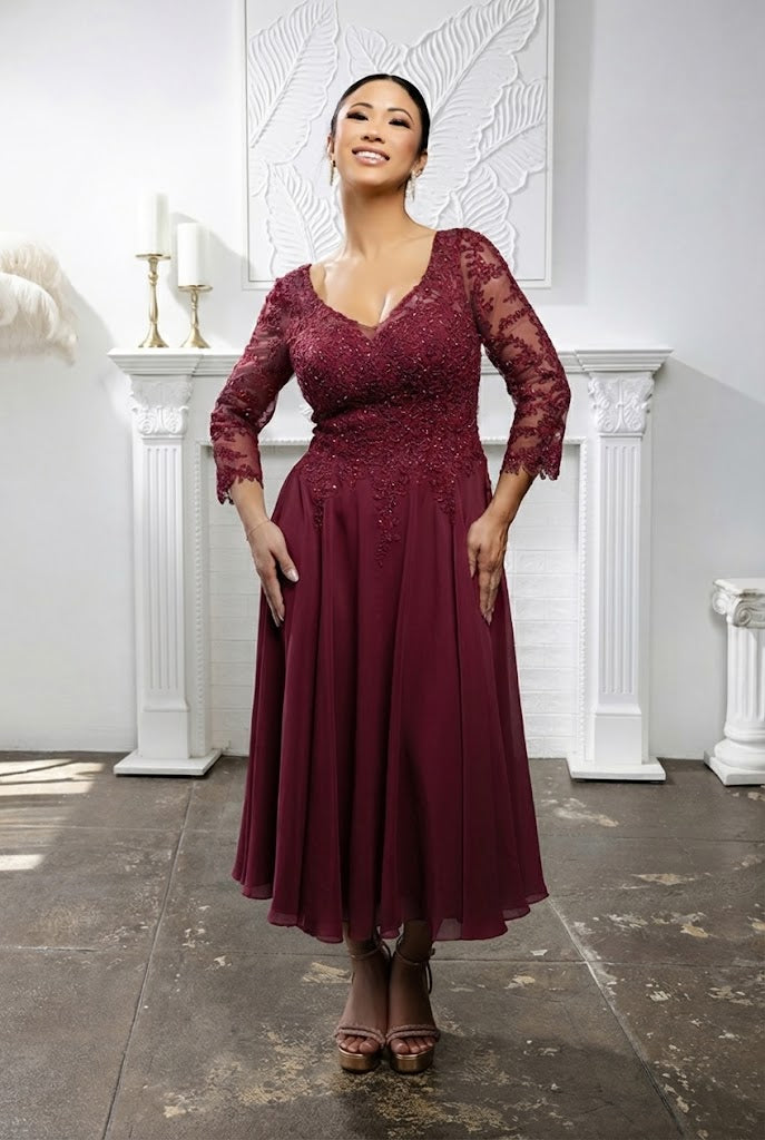 Mother Of The Groom V-Neck A-Line Cocktail Dress By May Queen MQ2108