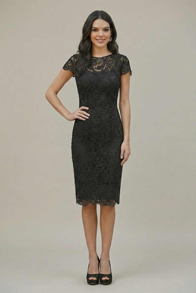 Knee Length Mother Of The Bride Dress Short Sleeve Modest & Plus Size-New Collection