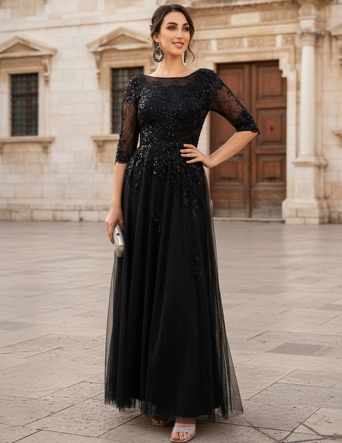 Mother Of The Bride Dress 3/4 Sleeves A-Line Gown By May Queen MQ2143-New Collection