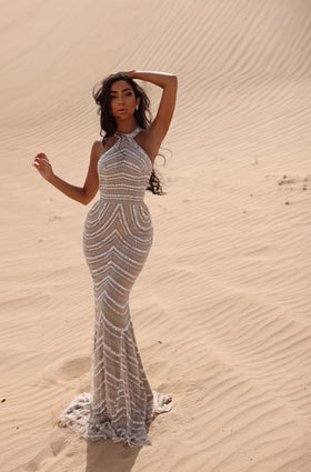 Chic and Holland EW990009 Beaded Evening Gown