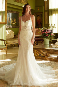 V-Neck Mermaid Bridal Gown by GLS Gloria GL3531 - XS / Off White - Long Formal Dresses