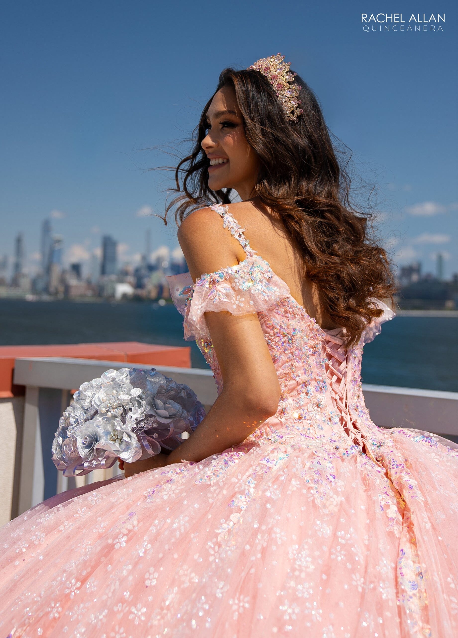 Rachel Allan RQ1136 V-Neck Ruffled Quinceanera Dress