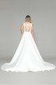 Vestido de novia de satén con escote en V de Poly USA 8582