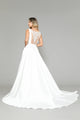 Vestido de novia de satén con escote en V de Poly USA 8582