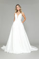 Vestido de novia de satén con escote en V de Poly USA 8582