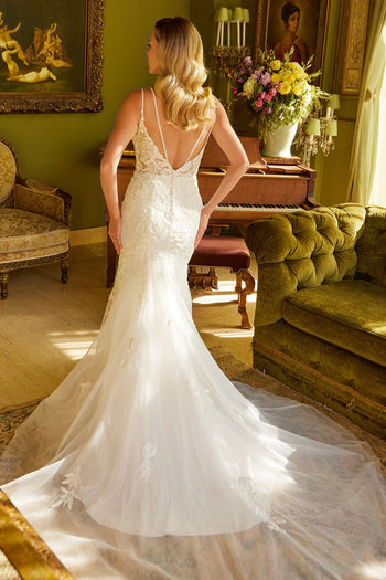V-Neck Trumpet Bridal Gown by GLS Gloria GL3533 - Long Formal Dresses