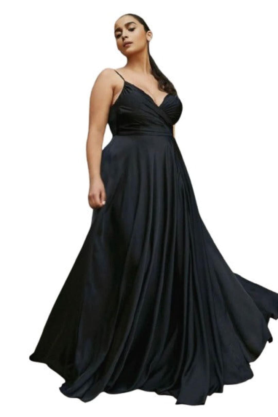 V-Neck Wrap Bodice Evening Gown 2025 Elegant Formal Dress - Black / 6 - Prom