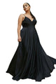 V-Neck Wrap Bodice Evening Gown 2025 Elegant Formal Dress - Black / 6 - Prom