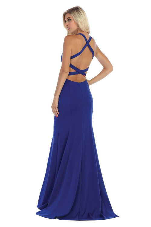 V-Neckline Prom Dress