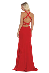 V-Neckline Prom Dress