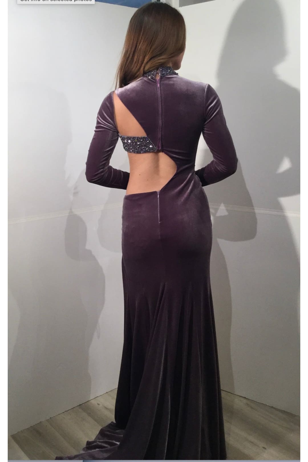 Velvet Fitted Long Sleeve Slit Gown by Jovani 40124 - Long Formal Dresses