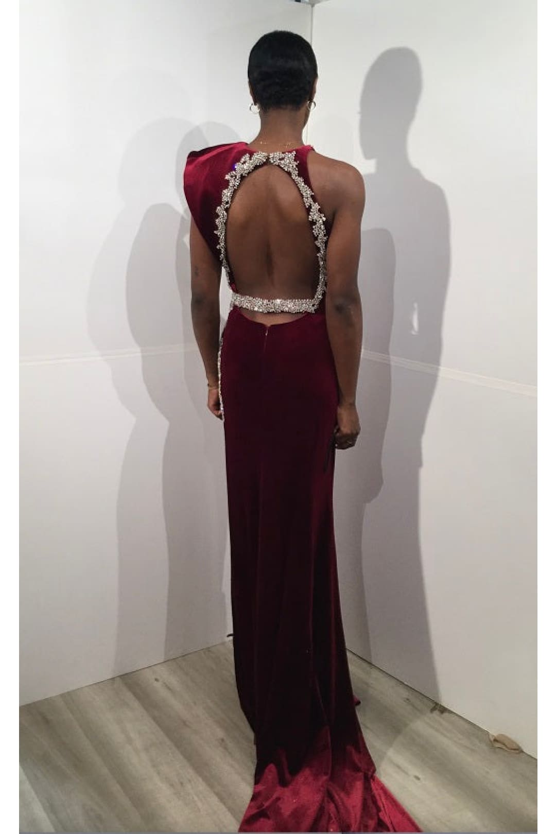 Velvet Fitted One Shoulder Slit Gown by Jovani 37341 - Long Formal Dresses