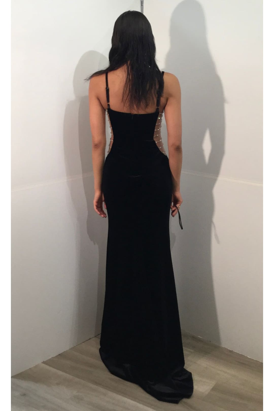 Velvet Fitted Sleeveless Slit Gown by Jovani 42783 - Long Formal Dresses