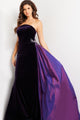 Velvet Strapless Overskirt Gown by Jovani 26116 - 00 / Purple - Long Formal Dresses