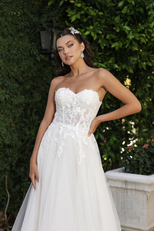 Wedding Dress Detachable Long Sleeves Gown By Royal Queen RQ8168 - Dress