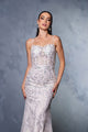 Wedding Dress Sleeveless Beaded Bridal Gown By Royal Queen RQ8146 - WHITE / 4 - Dress