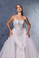 Wedding Dress Sleeveless Beaded Bridal Gown By Royal Queen RQ8146 - WHITE / 4 - Dress