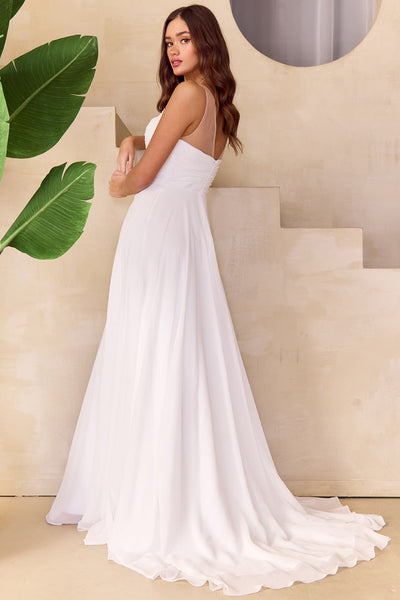 Wedding Dress Sleeveless Illusion A-Line Gown By Amelia Couture 3023 - Dress