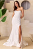 Wedding Dress Strapless Sequin Sheath Prom Gown By Amelia Couture 7057 - Dress