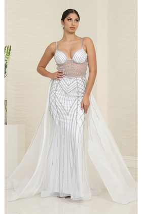 Chiffon Wedding Dresses | White Bridal Gown by RQ8126