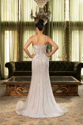 Wedding Dress Sweetheart Beaded Sheath Gala Gown By Royal Queen RQ8169 - WHITE / 4 - Dress