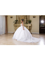 Wedding Dress V-Neck Pleated Masquerade Ball Gown By Layla K LK269