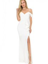 Lenovia 5206 Ivory Cold Shoulder Simple Wedding Dress