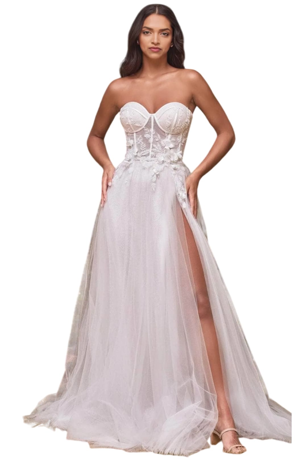 Wedding Gown 2025 Strapless Floral Elegant Bridal Dress - Prom